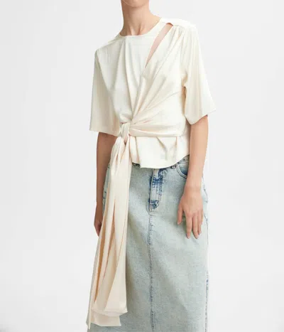 Gestuz Harper Waist-tie Blouse In Ivory In White