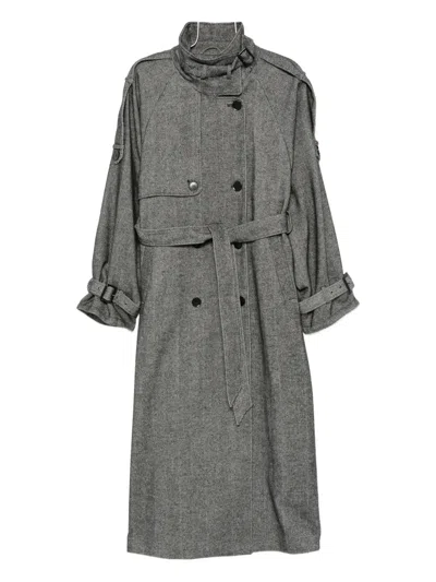 GESTUZ HERRINGBONE BELTED COAT