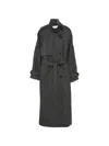 Gestuz Herringbone Belted Coat In Gray