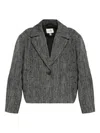 Gestuz Herringbone-pattern Blazer In Gray
