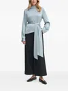 Gestuz High-neck Belt-waist Blouse In Blue