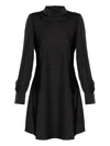 Gestuz High-neck Long-sleeve Midi Dress In Black