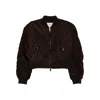 Gestuz Cropped Zip Bomber Jacket In Brown