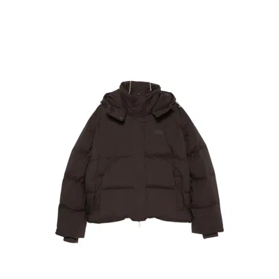 Gestuz Quilted Hooded Puffer Jacket In Brown