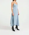 Gestuz Kailagz Long Dress In Light Blue Washed In Multi
