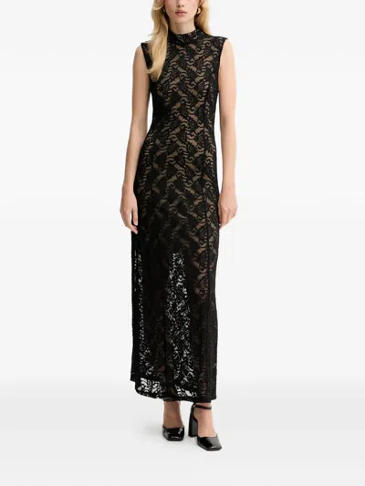 Gestuz Lace Sleeveless Maxi Dress In Black