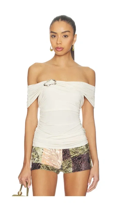 Gestuz Laily Off Shoulder Top In White