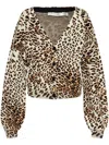 Gestuz Leopard Print Cardigan In Brown
