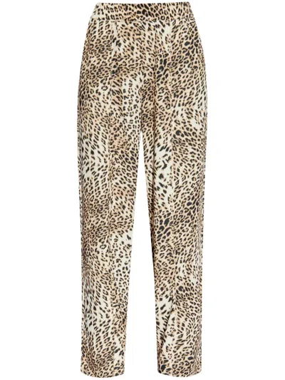 Gestuz Leopard-print Trousers In Beige