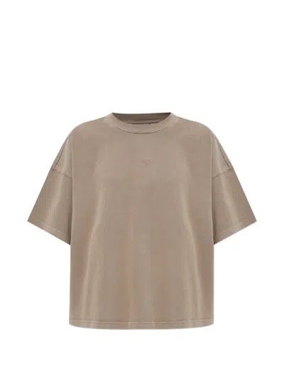 Gestuz Logo-embroidered T-shirt In Brown