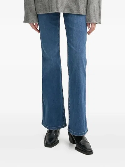 Gestuz Logo-patch Jeans In Blue
