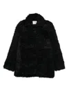 Gestuz Long-sleeve Textured Coat In Black