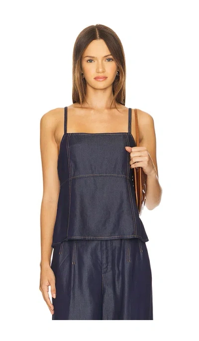 Gestuz Nia Singlet Top In Dark Blue