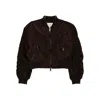 Gestuz Cropped Zip Bomber Jacket In Brown