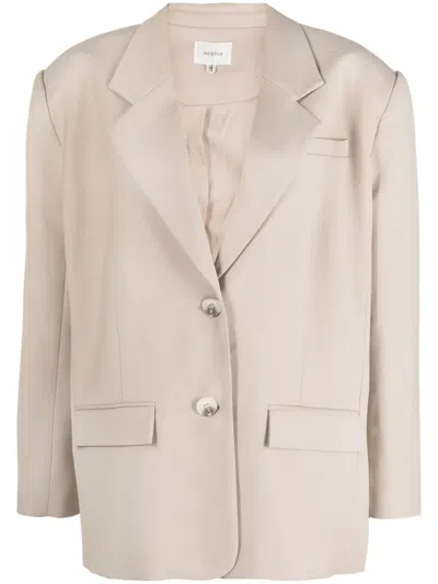 Gestuz Padded Single-breasted Blazer In Neutrals