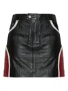 Gestuz Panelled Leather Skirt In Black