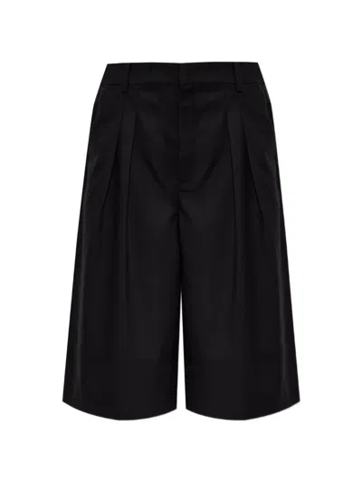 Gestuz Paula Pleated Wide-leg Shorts In Black