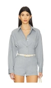 Gestuz Paulia Melange Shirt In 蓝色