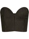 Gestuz Pinstripe Lurex Crop Top In Black
