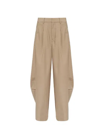 Gestuz Pleated Wide-leg Trousers In Brown