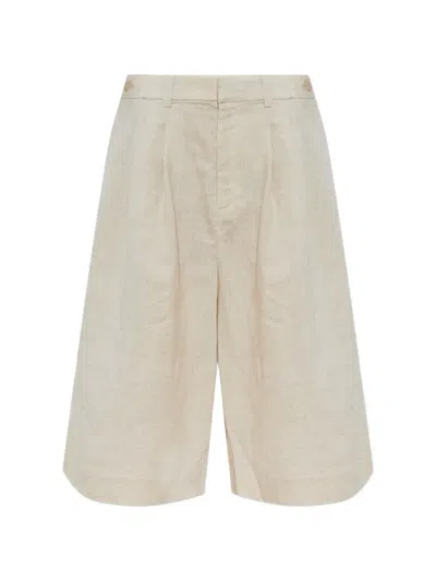 Gestuz Pleated Wide-leg Shorts In Neutral