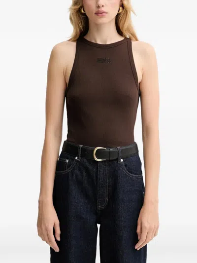 Gestuz Rhinestones-embellished Tank Top In Brown