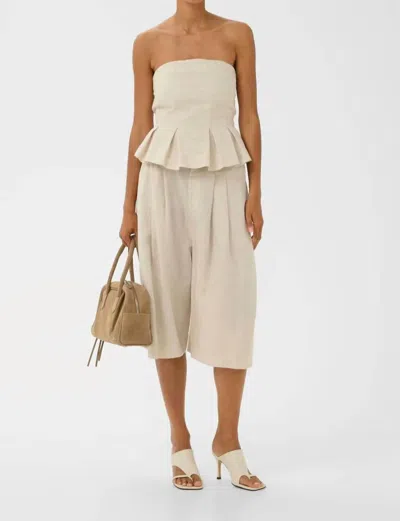 Gestuz Riava Corsage Top In Cream / Beige In Gold