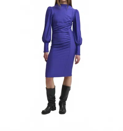 Gestuz Rifagz Puff Dress In Deep Blue In Purple