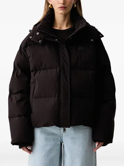 Gestuz Roa Quilted Hooded Jacket In Brown