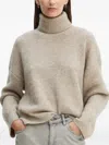 Gestuz Roll Neck Ribbed Sweater In Brown