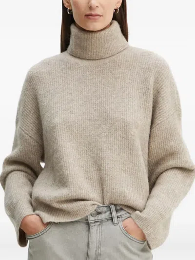 Gestuz Roll Neck Ribbed Sweater In Brown