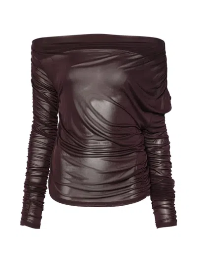 Gestuz Ruched Off-shoulder Top In Multi