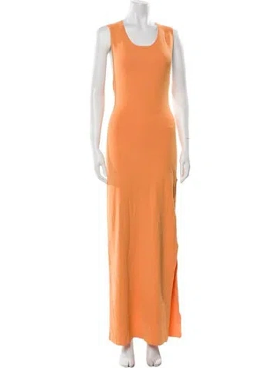 Pre-owned Gestuz Scoop Neck Long Dress In Orange