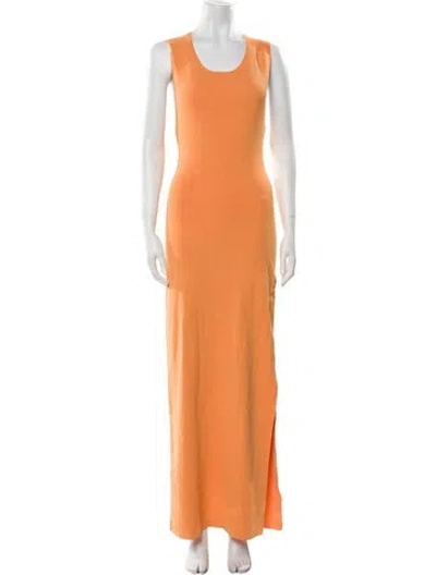 Pre-owned Gestuz Scoop Neck Long Dress In Orange