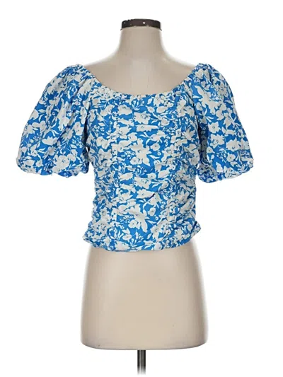 Pre-owned Gestuz Short Sleeve Blouse In Blue