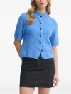 Gestuz Short-sleeve Cardigan In Blue