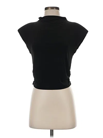 Gestuz Short Sleeve Top Black Cowl Neck Tops In Brown