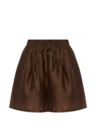 Gestuz Siora Drawstring Elasticated-waist Shorts In Brown