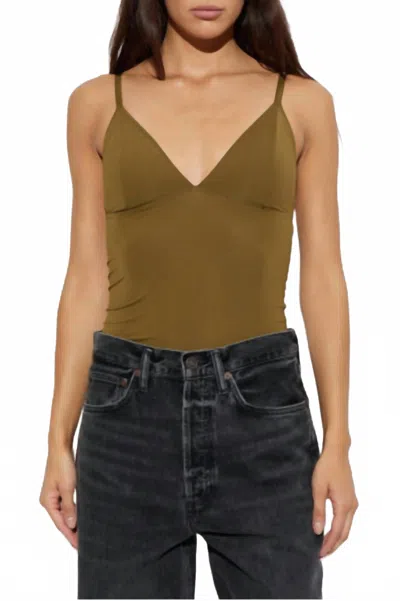 Gestuz Slim Fit Camisole Top In Military In Green