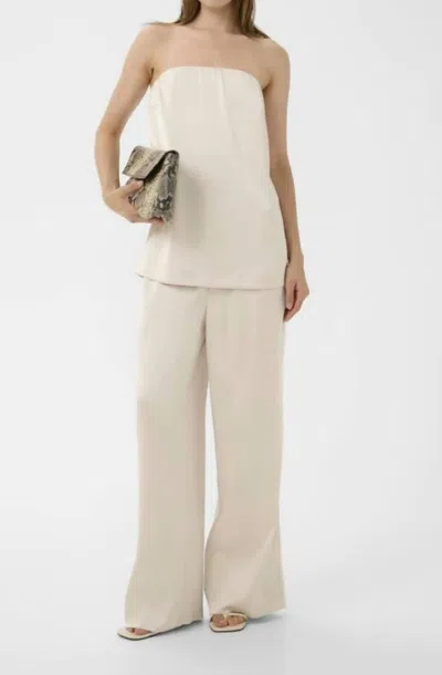 Gestuz Sonya Wide Leg Pants In Birch In Neutral