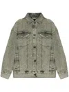 Gestuz Stretch-cotton Denim Jacket In Grey