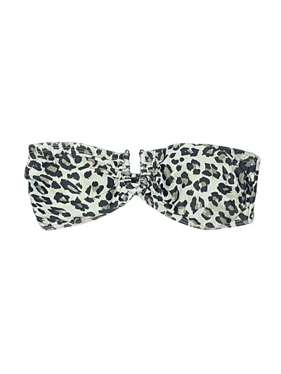 Pre-owned Gestuz Swimsuit Top Ivory Animal Print Pattern Swimwear