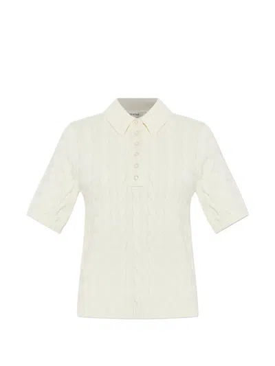 Gestuz Thilla Cable Knit Polo Shirt In Neutral