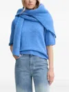 Gestuz Turtleneck Ribbed Sweater In Blue