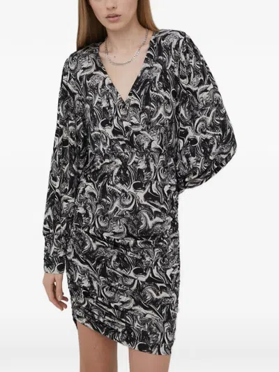 Gestuz V-neck Mini Dress In Black