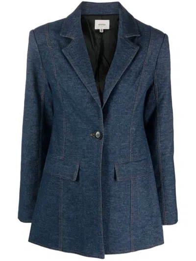 Gestuz Vloragz Denim Blazer In Navy Blue