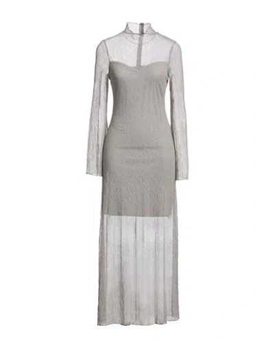 Gestuz Woman Maxi Dress Grey Size M Recycled Polyester, Polyamide, Elastane In Gray