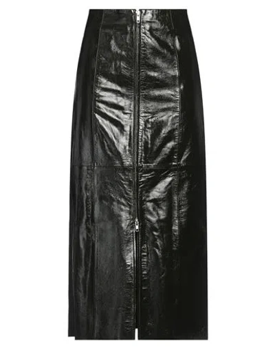 Gestuz Woman Midi Skirt Dark Green Size 8 Lambskin