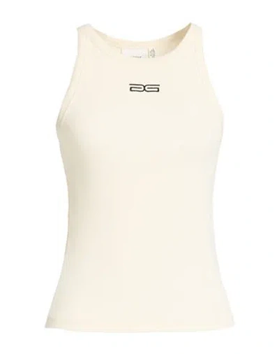 Gestuz Woman Tank Top Ivory Size L Cotton, Elastane In White