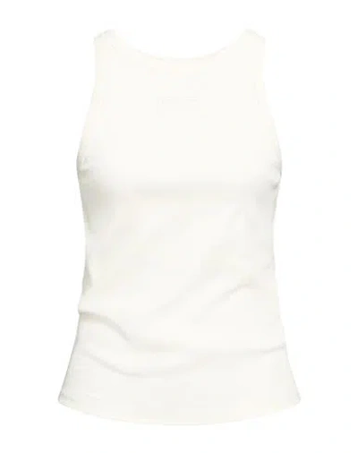 Gestuz Woman Tank Top Off White Size L Cotton, Elastane